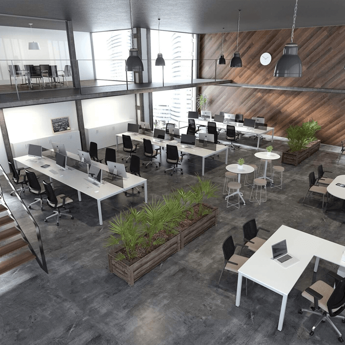 Bureau avec retour réversible pour un poste en angle